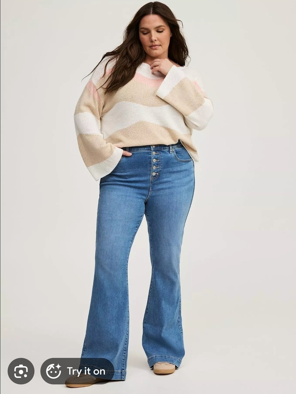 Torrid Bombshell High Rise Button Fly Flare Jeans